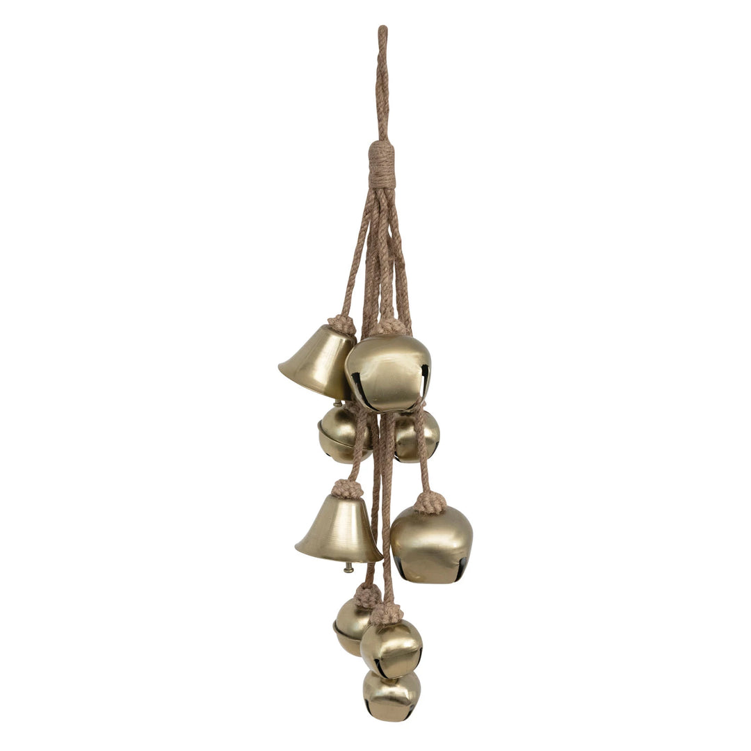 Metal Bells Cluster with Jute Rope