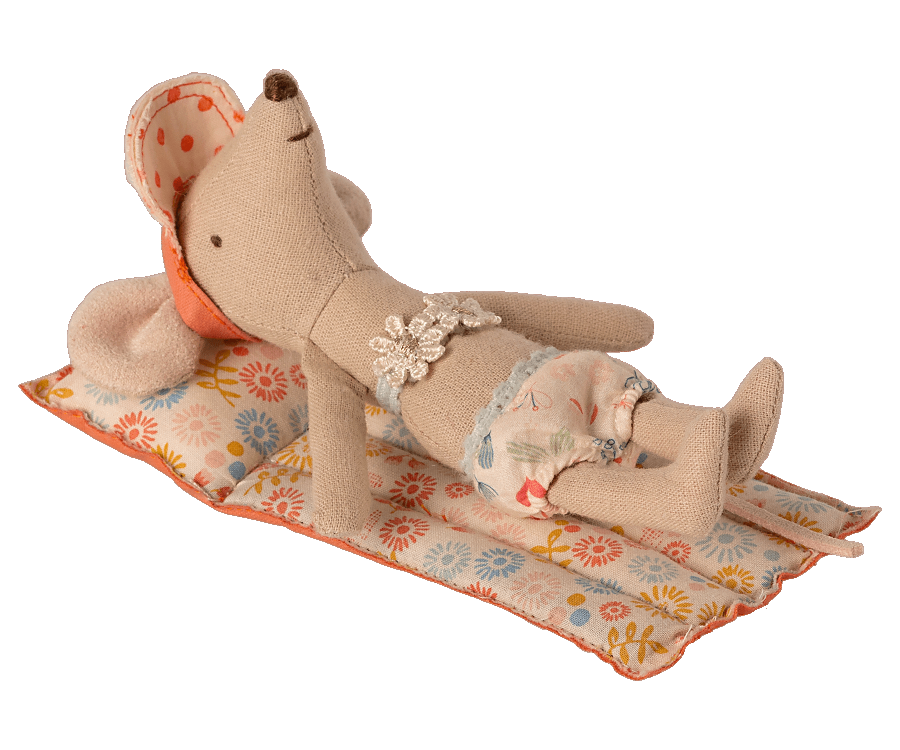 Maileg Air mattress, Mouse - Flower
