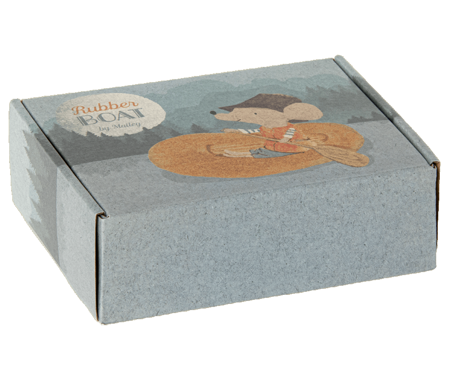 Maileg Rubber boat, Mouse - Dusty yellow