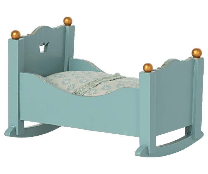 Maileg Cradle, Baby mouse - Blue