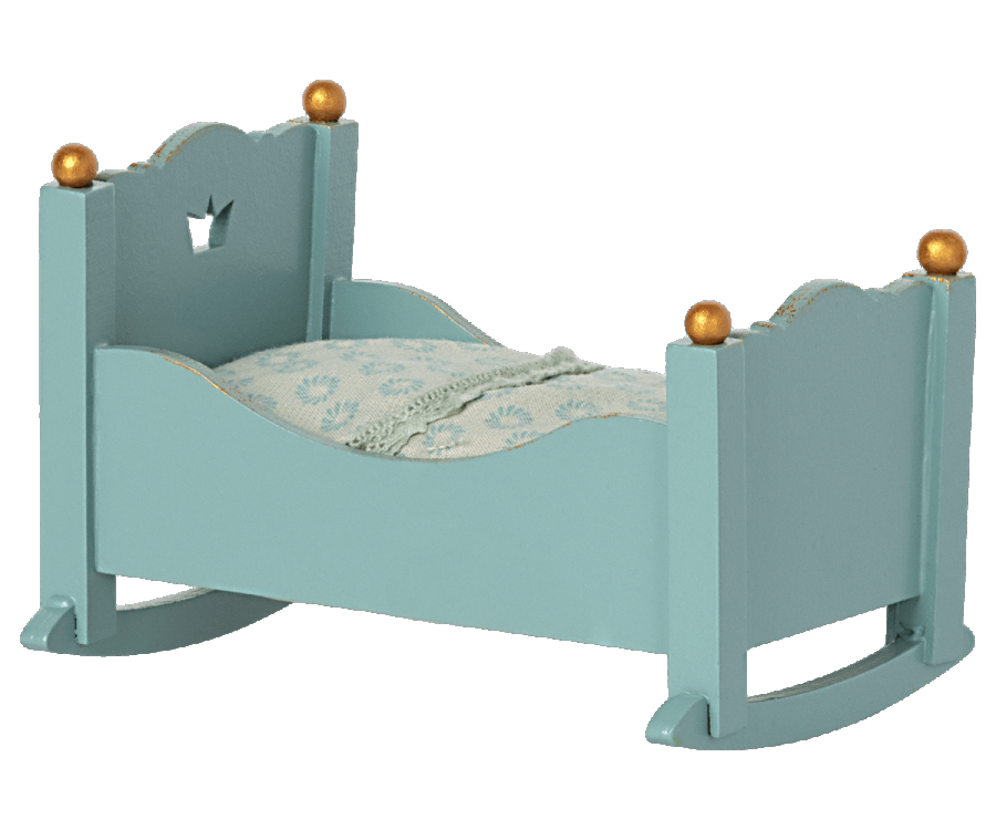 Maileg Cradle, Baby mouse - Blue