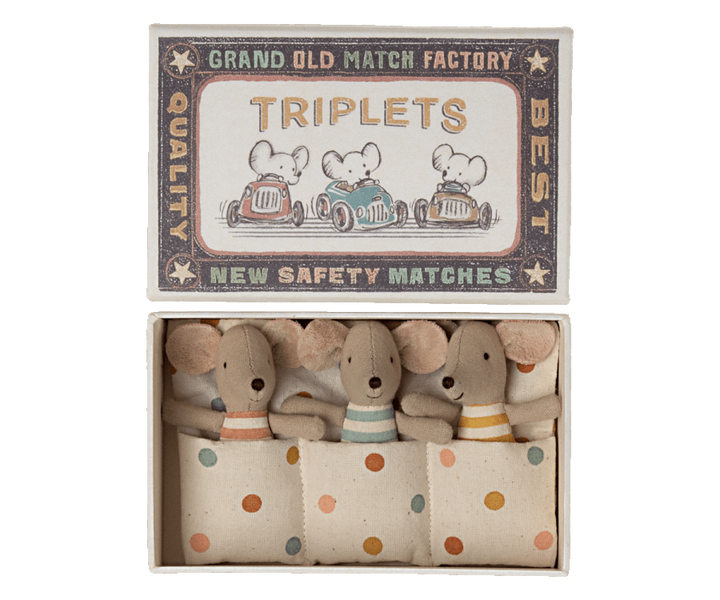 Maileg Triplets, Baby mice in matchbox