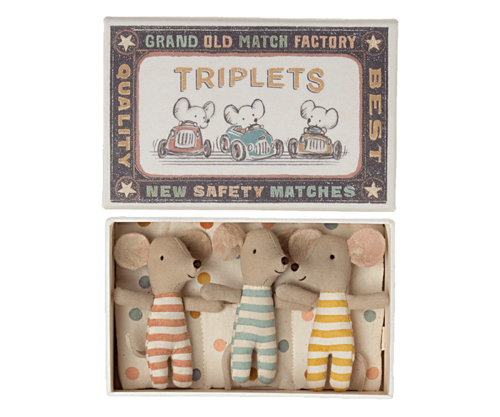 Maileg Triplets, Baby mice in matchbox