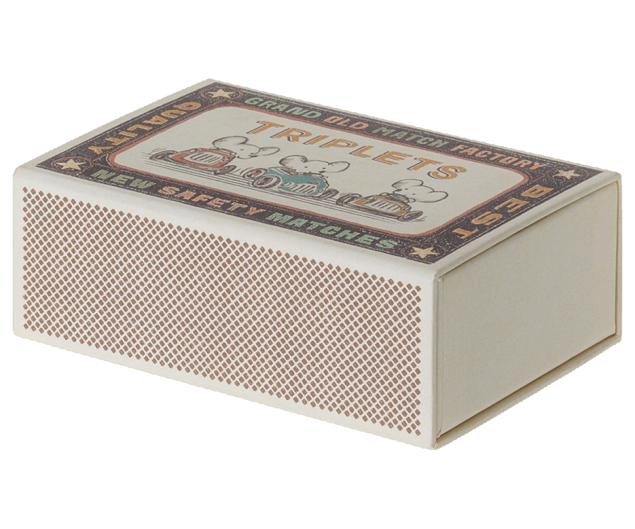 Maileg Triplets, Baby mice in matchbox