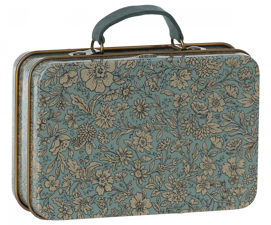 Maileg Small suitcase, Blossom - Blue