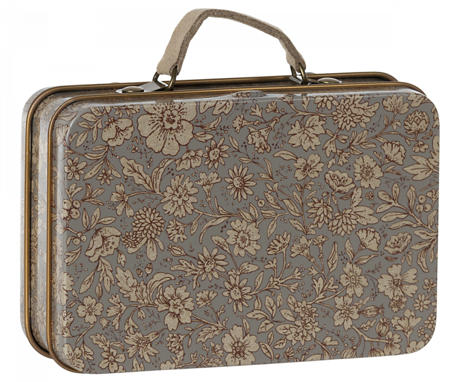 Maileg Small suitcase, Blossom - Grey