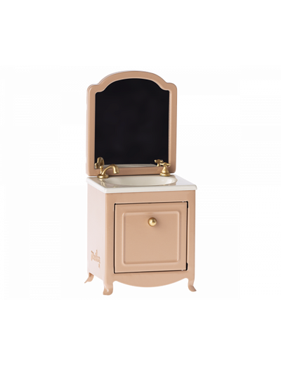 Maileg Mouse Sink Dresser with Mirror | dark powder