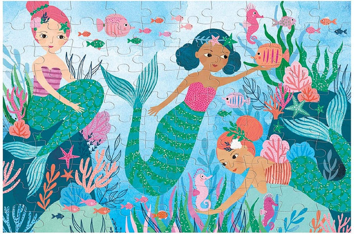 Mermaids 100-Piece Glitter Jigsaw Puzzle