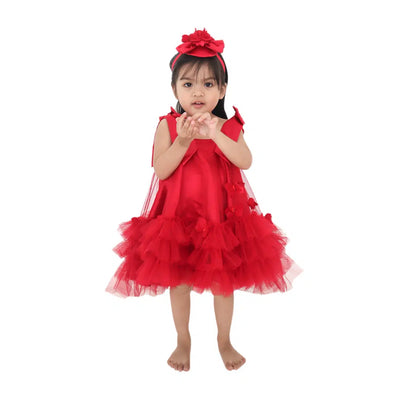 Riri Shift Dress for Child In Cherry Red
