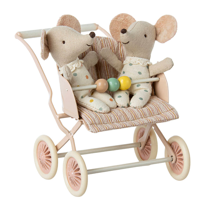 Maileg Stroller, Baby Mice, Rose