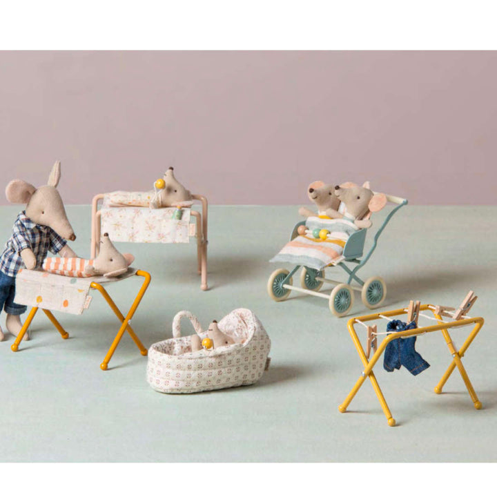 Maileg Stroller, Baby Mice, Rose