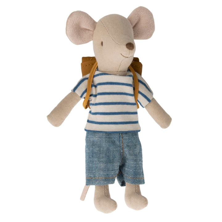Maileg Big Brother Tricycle Mouse with Bag (Blue)