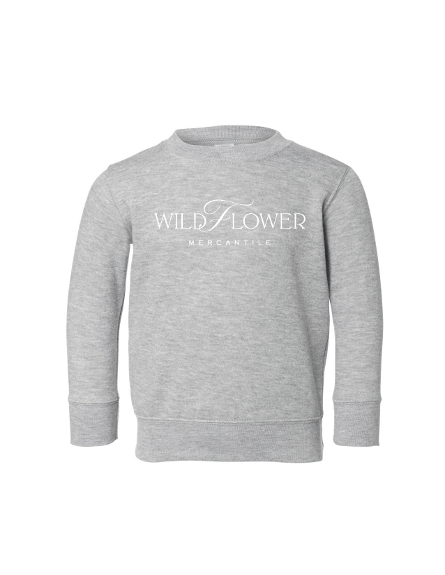 Kids Grey Wildflower Crewneck Sweatshirt