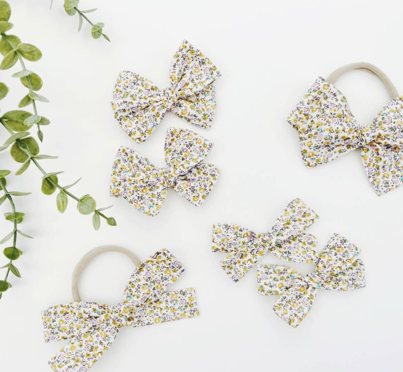Vintage Floral Bows | oversized pinwheel bow / alligator clip