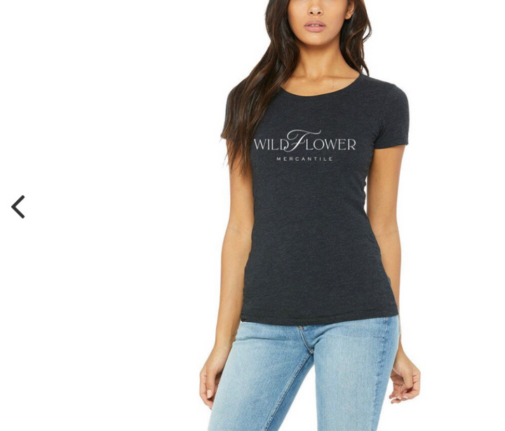 Wildflower Mercantile Ladies Tee - Heather Charcoal