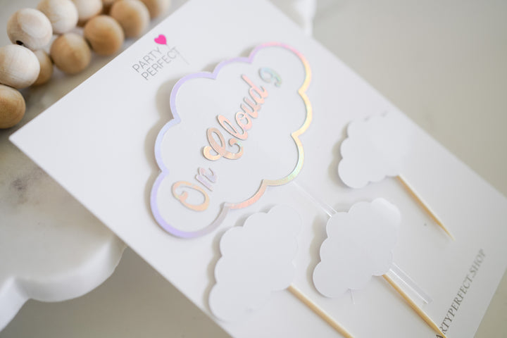 On Cloud 9 Cake Topper set