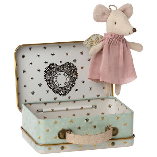 Maileg Angel mouse in suitcase