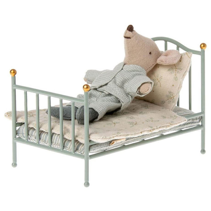 Maileg Vintage bed, Mouse - Mint