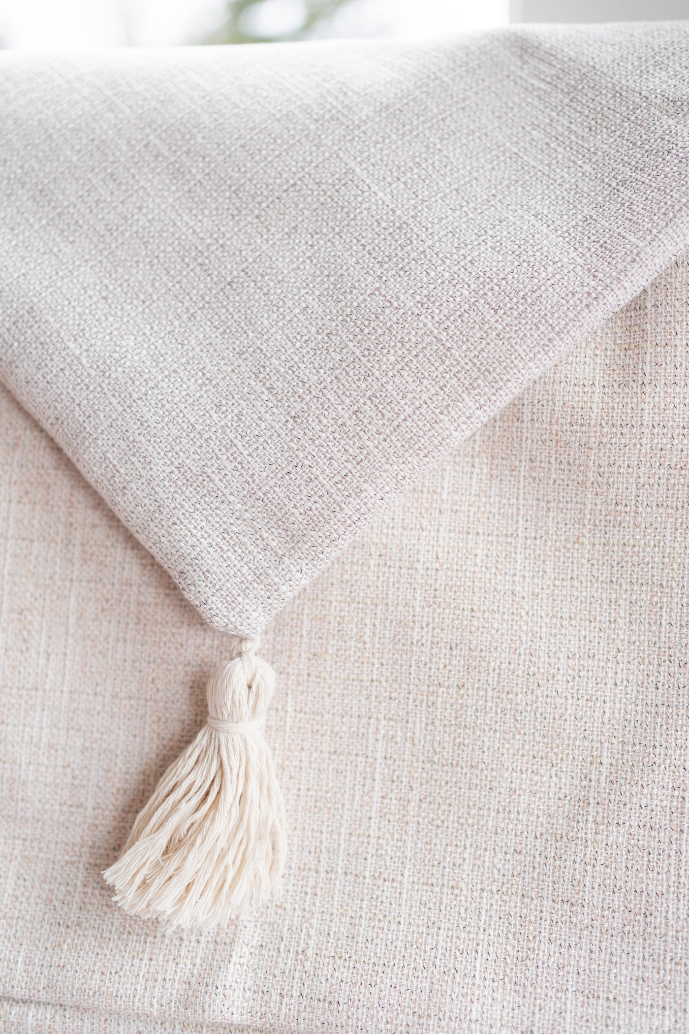 Linen Cotton Blend Tassel Pillow Cover